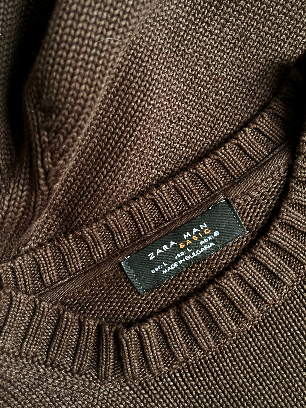 Pull Crew Neck marron en maille Sehama X Pulgar