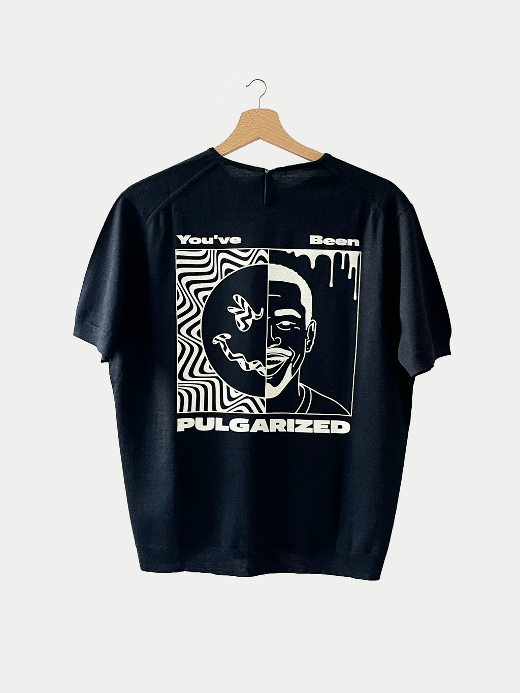 T-shirt vintage 60’s en maille noire Sehama X Pulgar