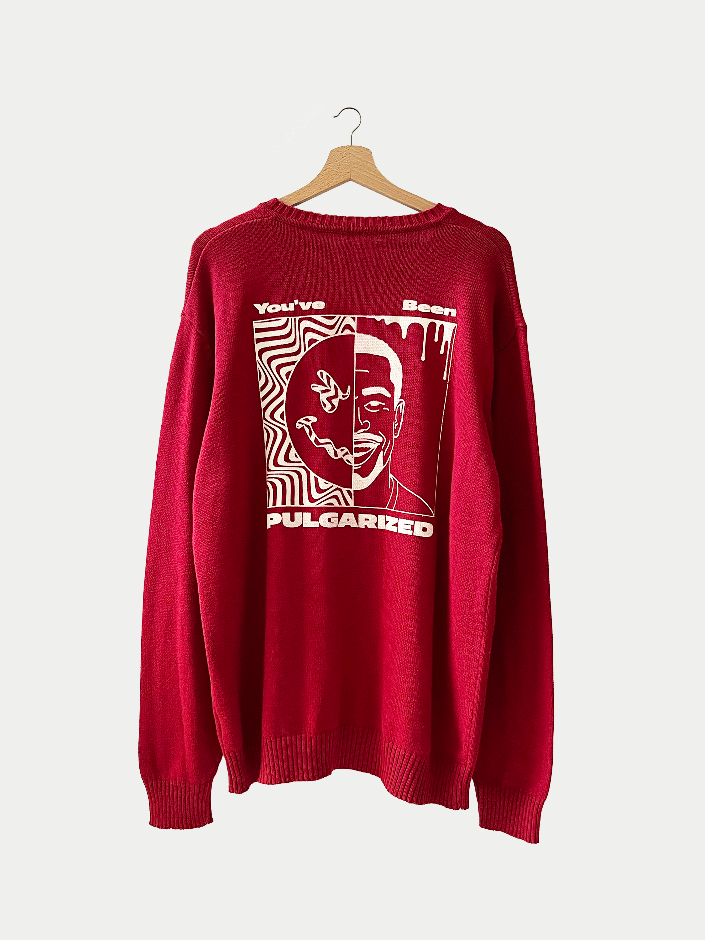 Pull en maille rouge col V Sehama X Pulgar