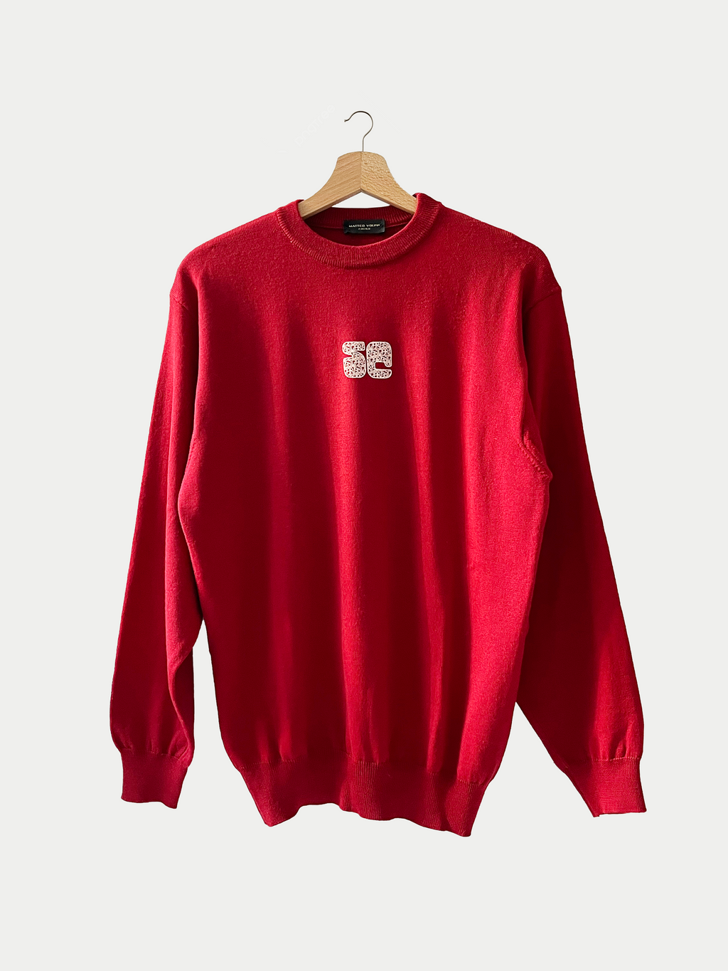 Pull rouge Crew Neck en maille vintage 90’s Sehama X Pulgar