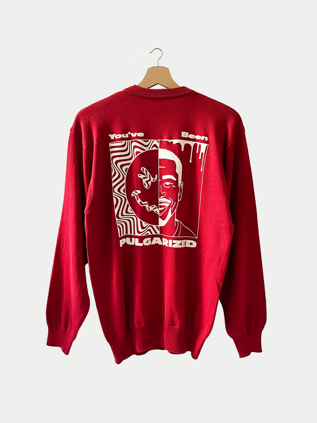 Pull rouge Crew Neck en maille vintage 90’s Sehama X Pulgar