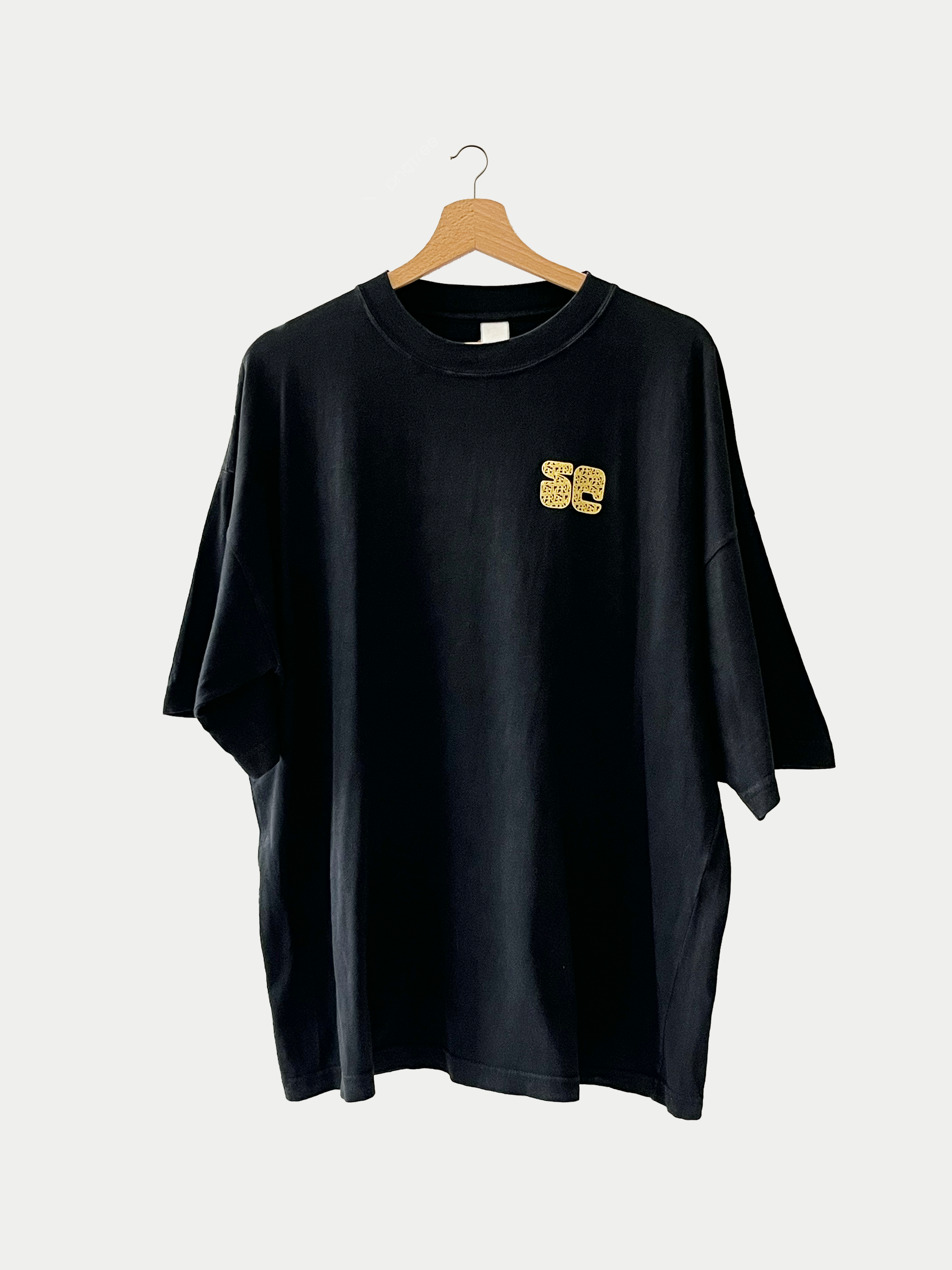 T-shirt noir et jaune vintage 90’s Sehama X Pulgar