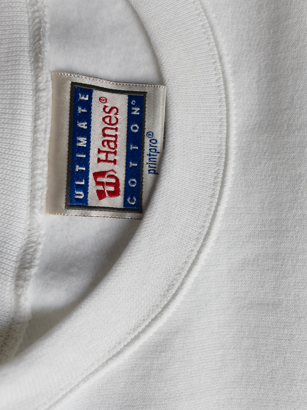 Sweat blanc crew neck vintage Hanes - Unisexe - M/L