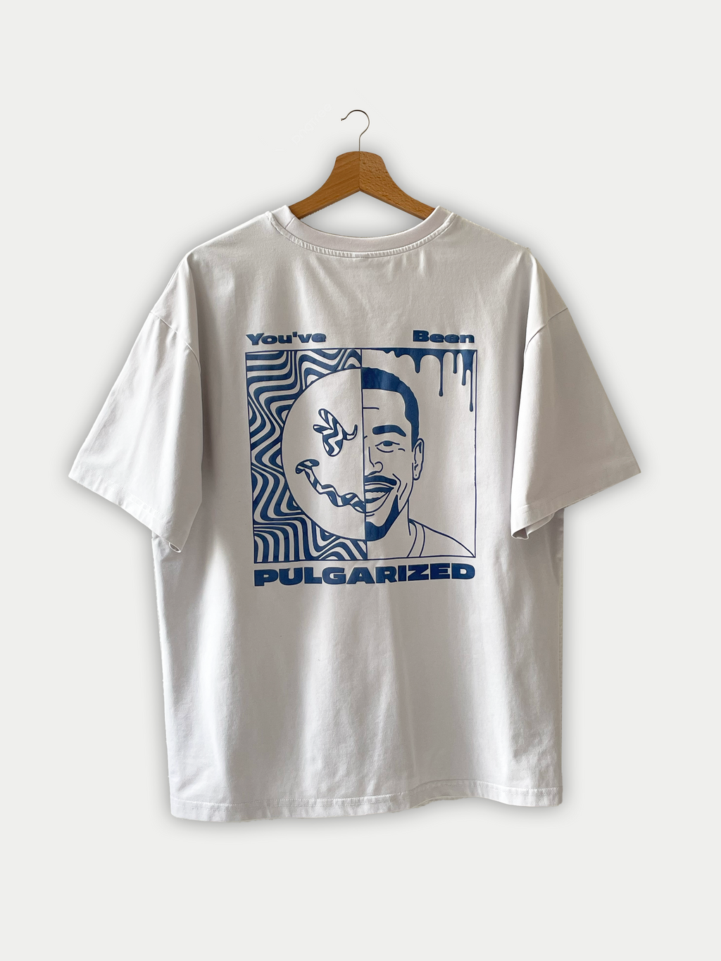 T-shirt blanc et bleu stretch Sehama X Pulgar