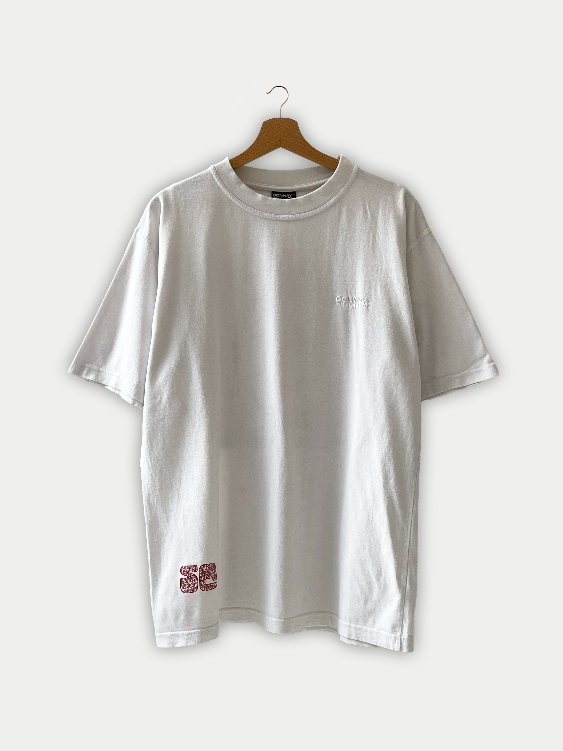 T-shirt blanc et rouge vintage Donnay Sehama X Pulgar