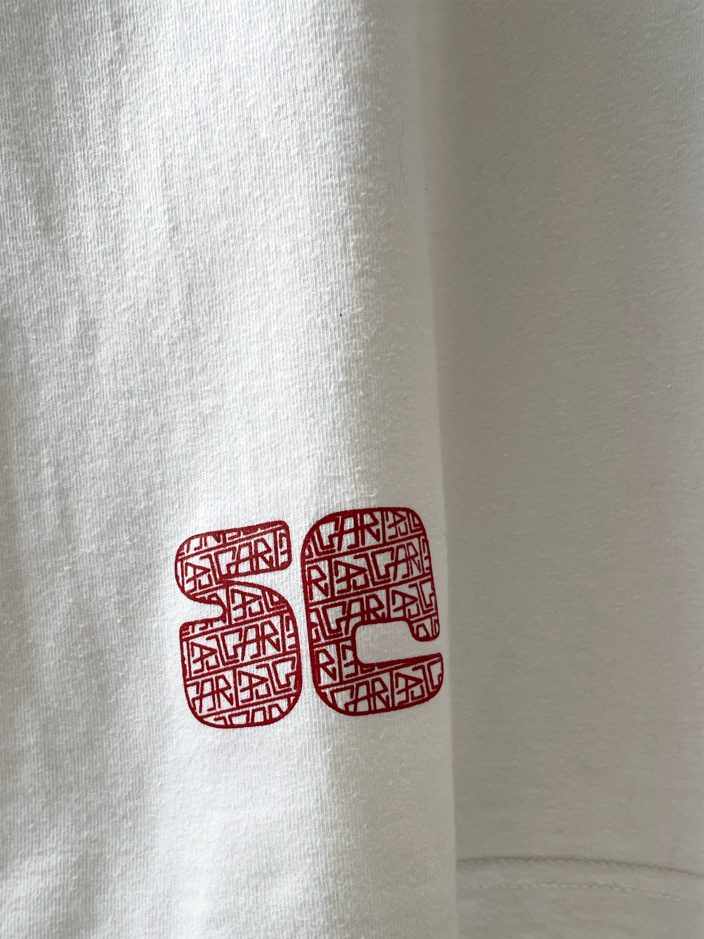 T-shirt blanc et rouge vintage Donnay Sehama X Pulgar