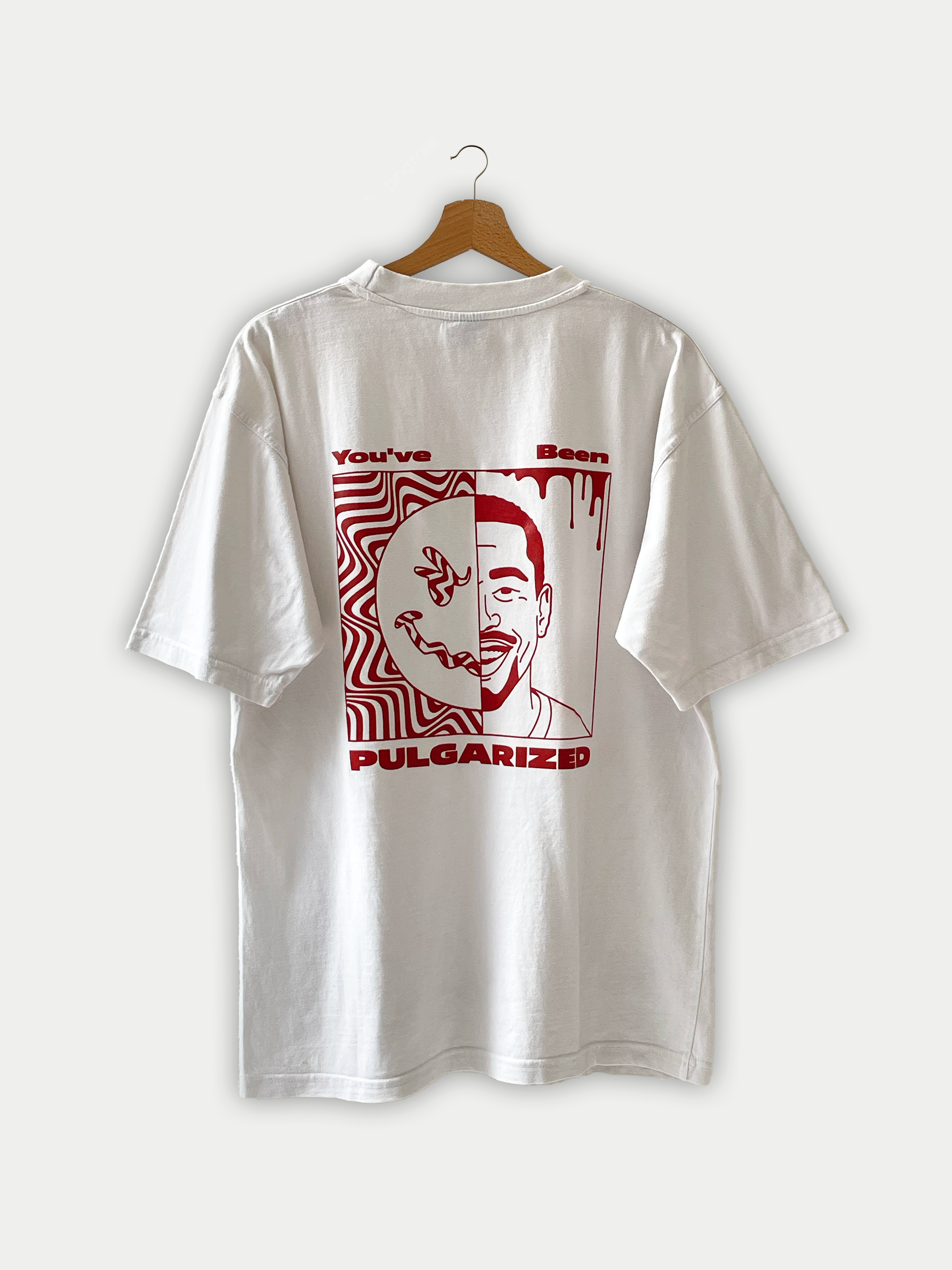 T-shirt blanc et rouge vintage Donnay Sehama X Pulgar