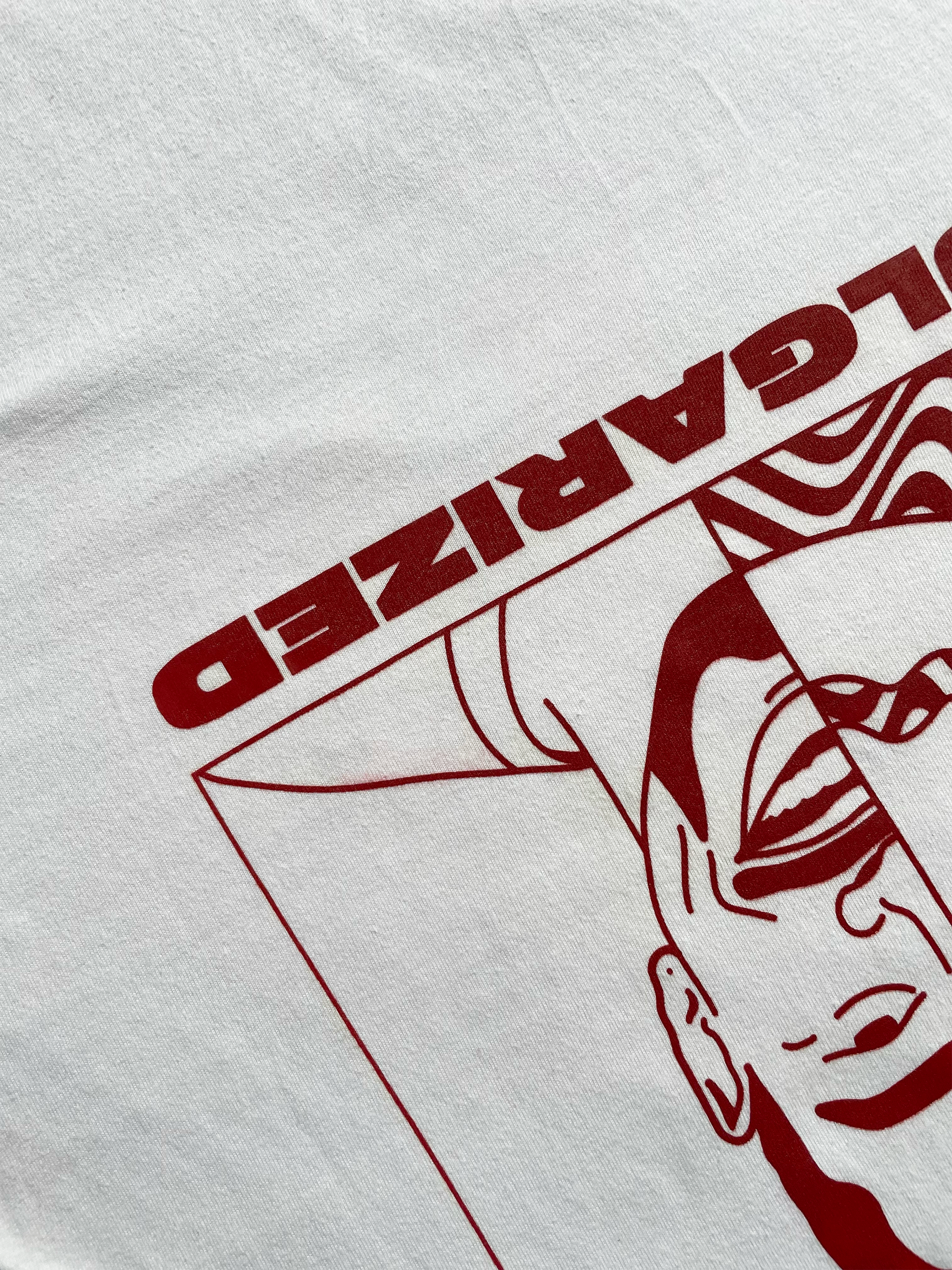 T-shirt blanc et rouge vintage Donnay Sehama X Pulgar